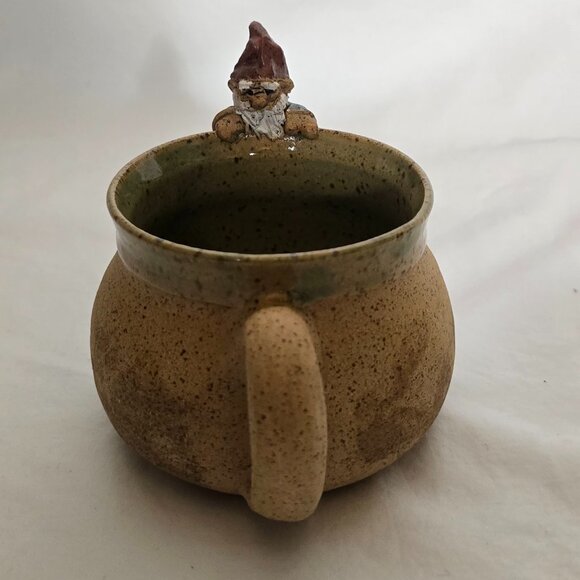 RARE! LaughinGnome Pottery Port Townsend, WA - Climbing Gnome Mug SIGNED